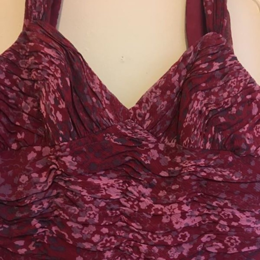 Vintage inspired red and pink silk dress - Picture 3 of 4